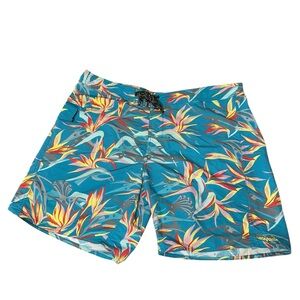 Men's Patagonia Abstract Floral Board Shorts Swim Suit‎ Trunks Size 40